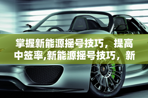 掌握新能源摇号技巧，提高中签率,新能源摇号技巧，新能源摇号