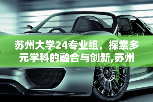 苏州大学24专业组，探索多元学科的融合与创新,苏州大学24专业组是什么