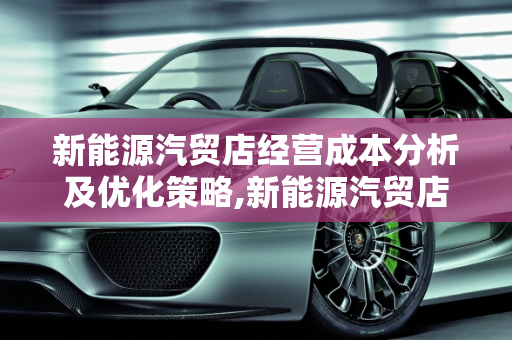 新能源汽贸店经营成本分析及优化策略,新能源汽贸店经营成本