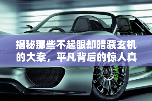 揭秘那些不起眼却暗藏玄机的大案，平凡背后的惊人真相,有哪些“看上去不起眼，没想到是大案”的案件
