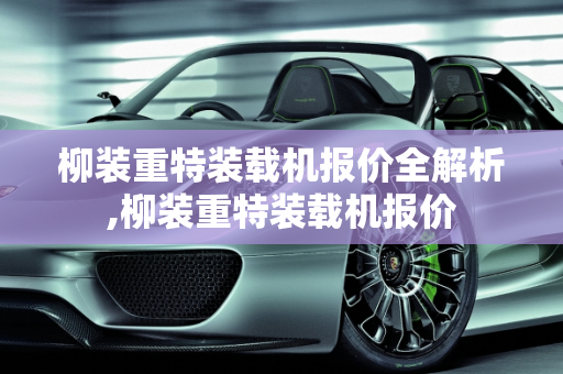 柳装重特装载机报价全解析,柳装重特装载机报价