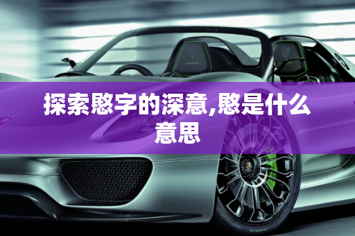 探索愍字的深意,愍是什么意思