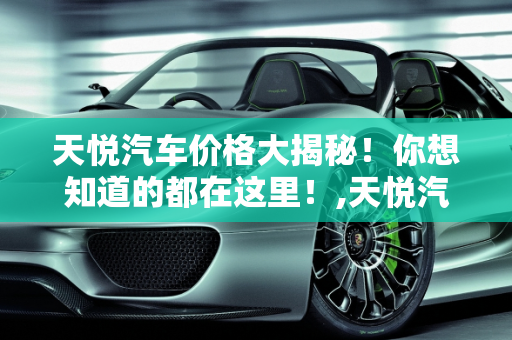 天悦汽车价格大揭秘！你想知道的都在这里！,天悦汽车价格大揭秘！你想知道的都在这里！